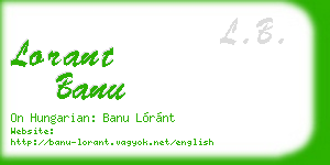 lorant banu business card