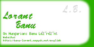 lorant banu business card
